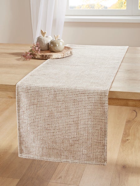 FRANK FLECHTWAREN | Tischläufer Rustikal, CHENILLE, 40 x 140 cm