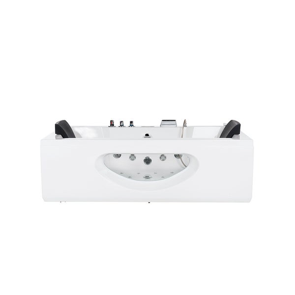 Home Deluxe - Whirlpool - LAGUNA M - Weiß, Maße: 180 x 90 x 55 cm - inkl. Radio, Heizung und Lichttherapie I Eckwanne für 2 Personen, Indoor Whirlpool