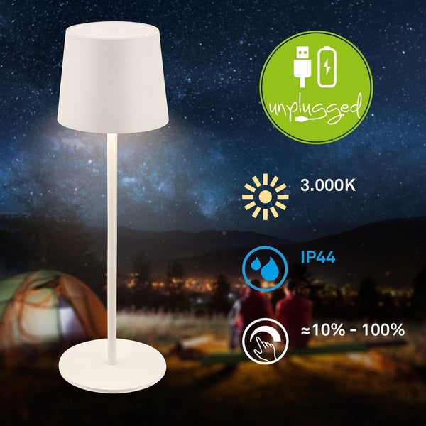 LED Tischlampe Akku LED Tischleuchte Dimmbar Kabellos Touch Aussen/Innen