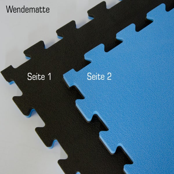 90x90cm XL Trainingsmatte - 25mm dicke Sportmatte mit Rand Schwarz Blau