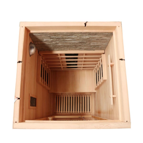 Dewello® Infrarotkabine Infrarotsauna MILTON 90cm x 90cm inkl. 4 Vollspektrumstrahler, Karbonstrahler, 1 Person, LED