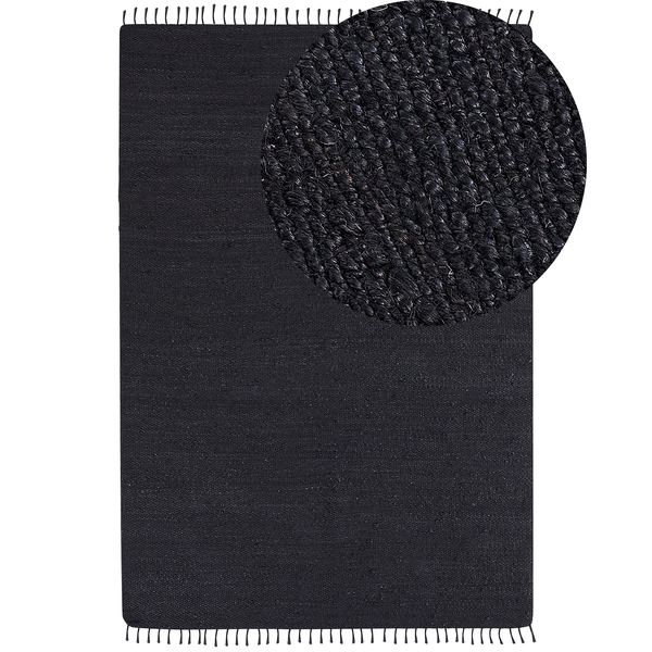 Teppich SINANKOY 160 x 230 cm Jute Schwarz