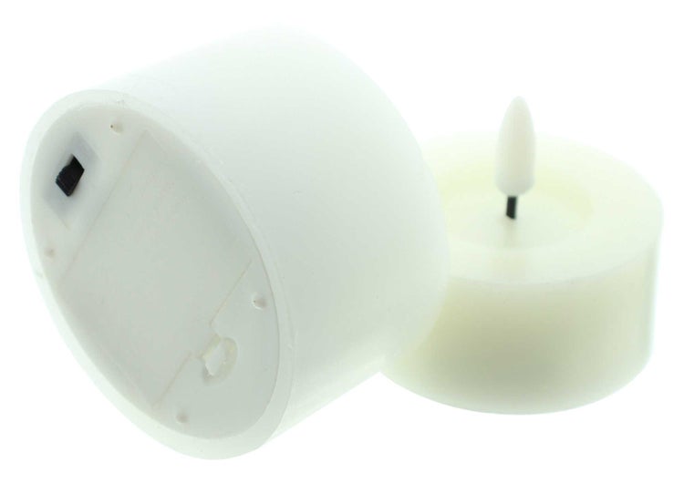 FRANK FLECHTWAREN | LED-Kerze White, 2er Set, WACHS, KUNSTSTOFF, 6 x 6 x 3 cm, 7,5 x 7,5 x 4 cm