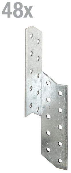 Set von 48 Stück Lochplattenverbinder aus Stahl für Holzverbindungen