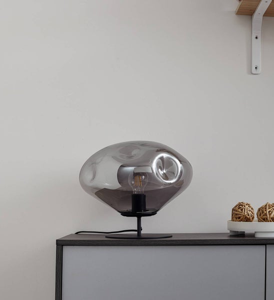 Lindby Tischlampe Lelia (Design, Modern) in Alu aus Glas (1 flammig E27) - Tischleuchte Schreibtischlampe Nachttischlampe Wohnzimmerleuchte