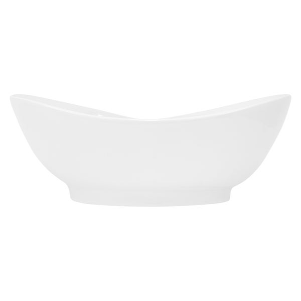 ML-Design Waschbecken aus Keramik Weiß glänzend 59x20,5x39,5 cm, Ovale Aufsatzwaschbecken, Moderne Waschtisch, Waschschale mit Abflussloch, Waschplatz Handwaschbecken, für das Badezimmer und Gäste-WC