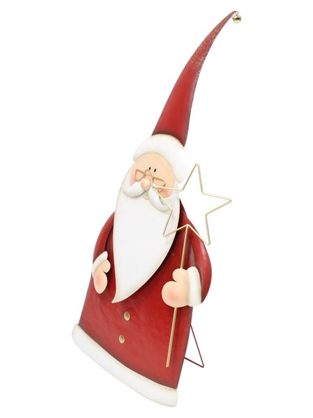 Weihnachtsdekoration Weihnachtsmann aus Metall mit Stern als festliche Weihnachtsfigur für den Innenbereich