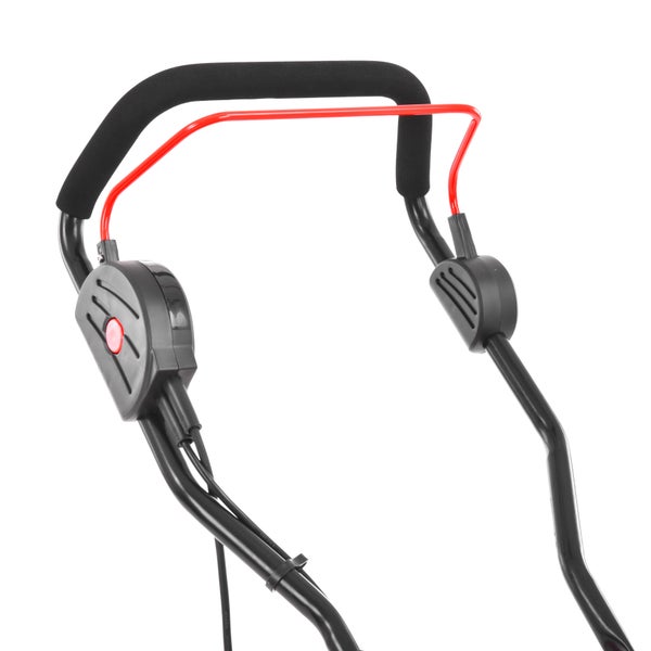 Detailansicht des Bediengriffs eines Rasenmähers