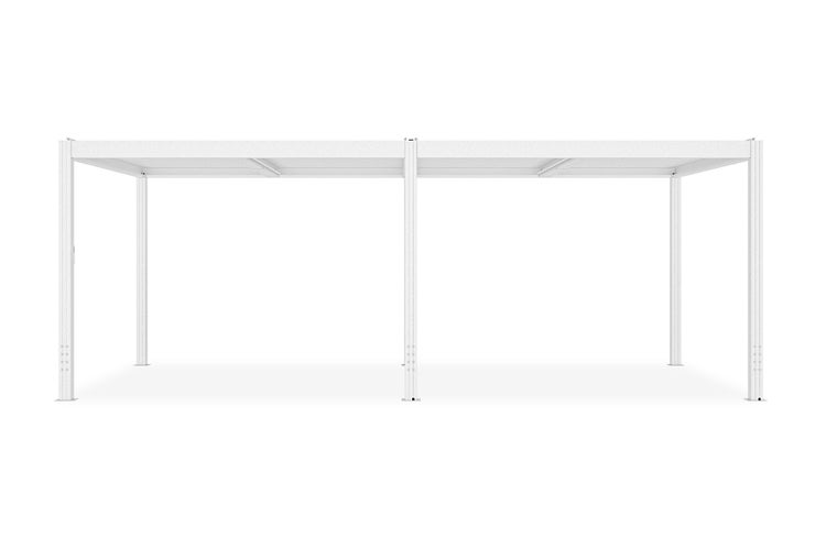 Pergola Aluminium Lamellendach SANTA B600 x T304 x H220 cm, Aluminiumpfosten 10 x 10 cm,  Weiß