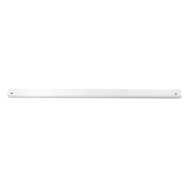 Schlanke, weiße LED-Lichtleiste in länglicher Form.