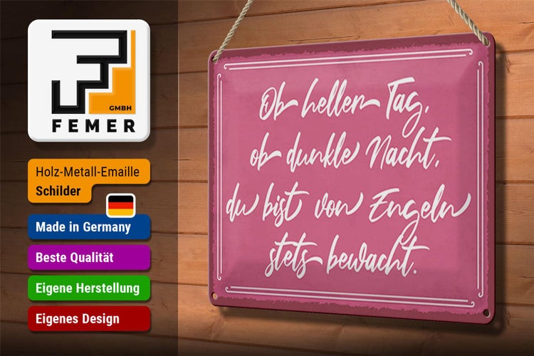 Blechschild Spruch 30x20cm ob heller Tag ob dunkle Nacht du
