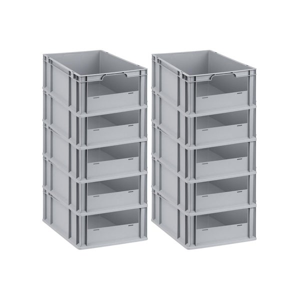PROREGAL Eurobox NextGen Insight HxBxT 22 x 40 x 60 cm 44 Liter Front Offen Eurobehälter Transportbox