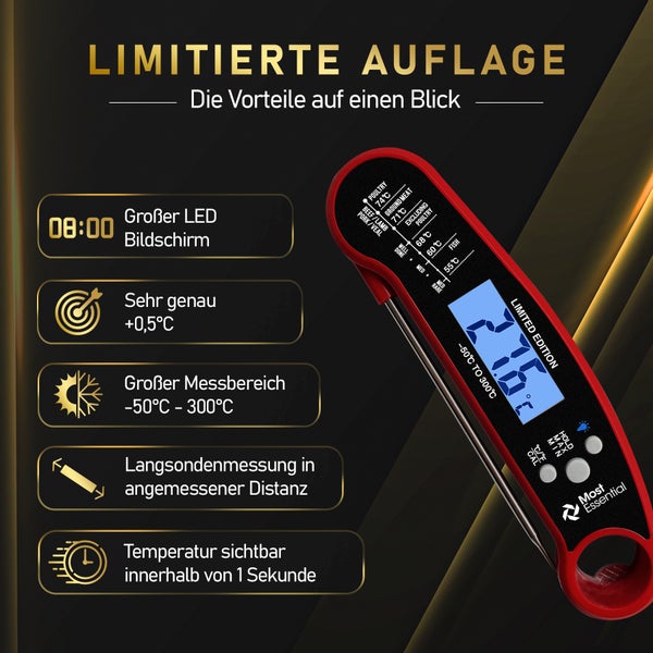 MostEssential Fleischthermometer - Limited Edition Red