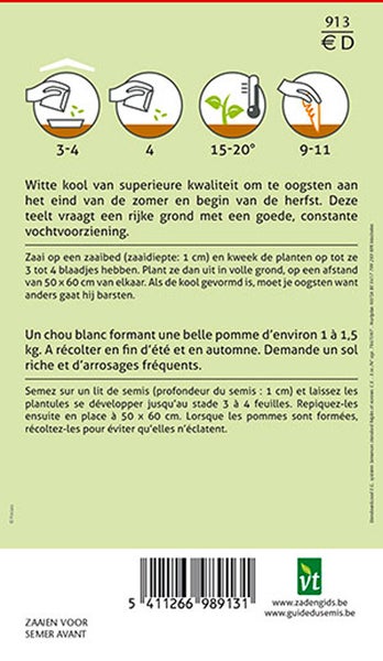 Anweisungen zum Pflanzen von Weißkohl
