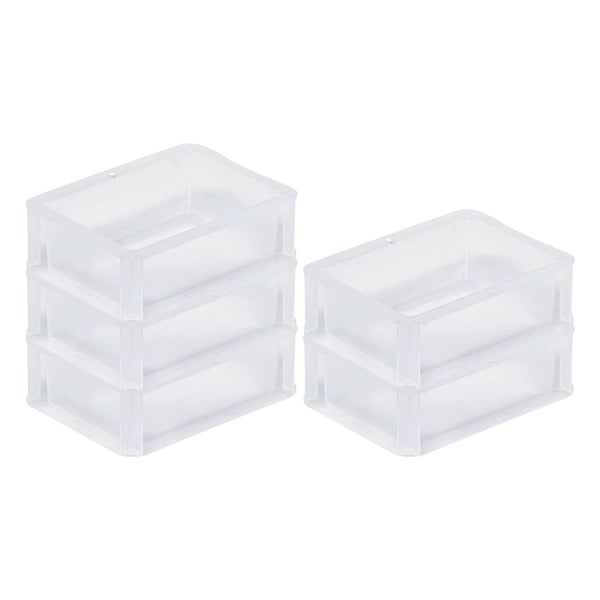 PROREGAL SparSet 5 x Transparenter Eurobehälter BasicLine Mit Geschlossenem Griff HxBxT 7 x 15 x 20 cm 1,3 Liter Eurobox Transportbox