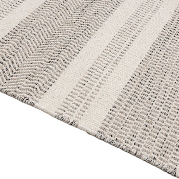 Wendbarer Wollteppich im skandinavischen Design 2-Seitiger Skandi Naturgrau 110x170 cm