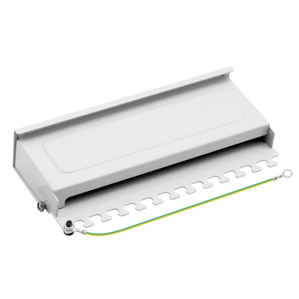 ProfiPatch Cat6a Patchpanel Patchfeld 12 Port Verteilerfeld für Keystone Module RJ45 Desktop und Wandmontage 1HE grau
