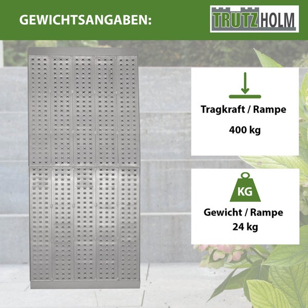 TRUTZHOLM Auffahrrampe extrabreit 300 cm klappbar Alu 400 Kg 70 cm Rampe Verladerampe Eventrampe
