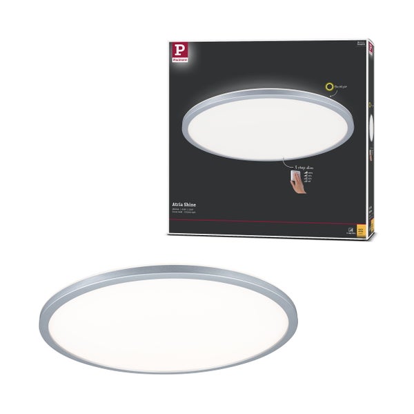 LED Panel 3-Step-Dim Atria Shine Backlight rund 420mm 22W 2300lm 3000K Chrom matt dimmbar