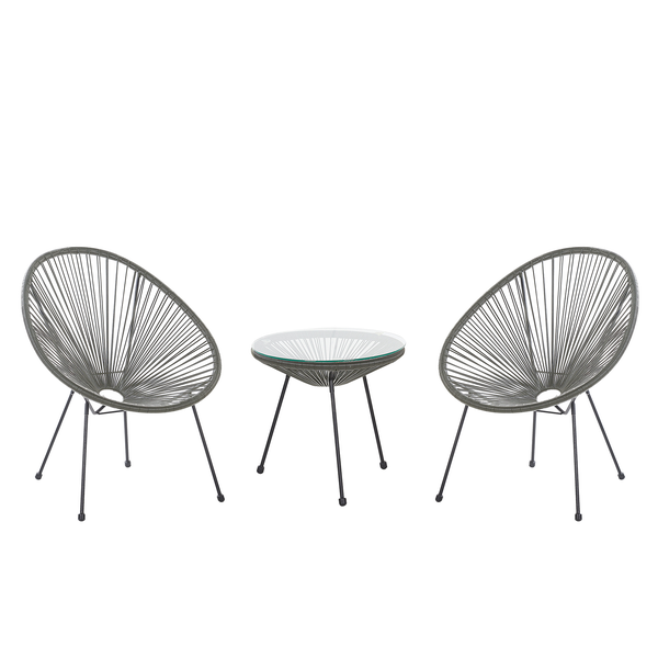 Bistro Set ACAPULCO II Polyrattan Dunkelgrau