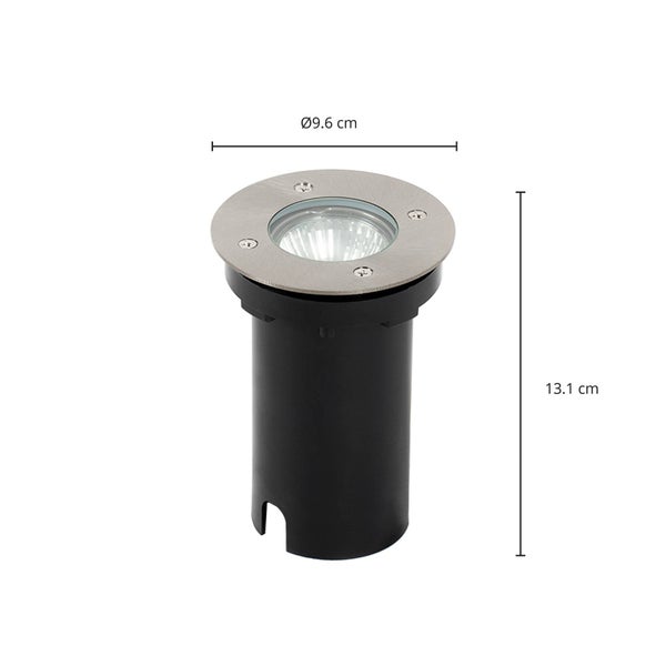 PRIOS Bodeneinbauleuchten Riya (wasserdicht (Modern) in Alu aus Edelstahl (1 flammig, GU10) - Bodeneinbauleuchte außen