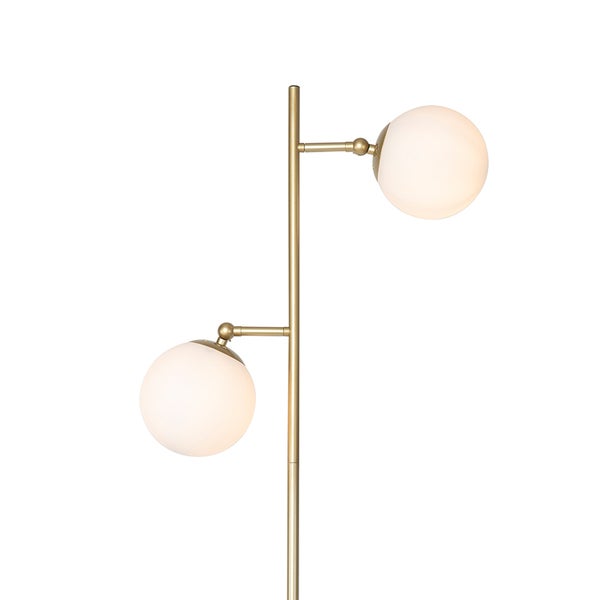 Stehleuchte mit zwei runden Lampenschirmen