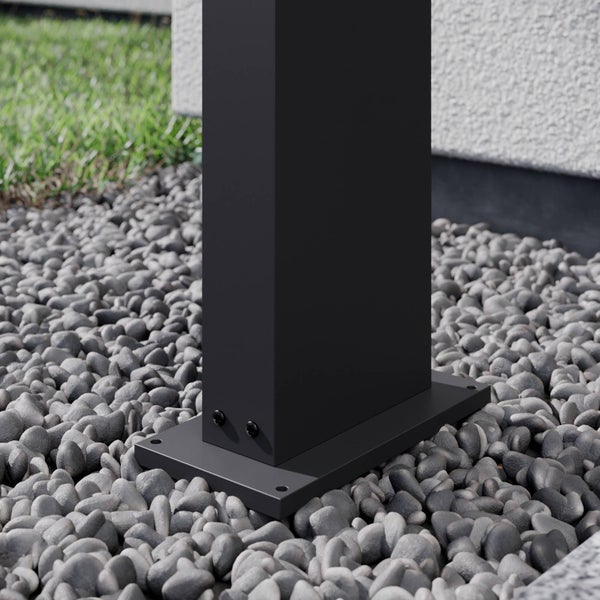 Arcchio LED Außenleuchte Yolena (Modern) in Schwarz aus Aluminium (1 flammig, ) - Wegeleuchte Pollerleuchte Wegelampe Sockelleuchte