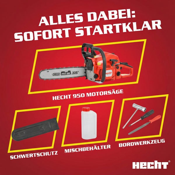 Hecht 950 Kettensäge mit Zubehör