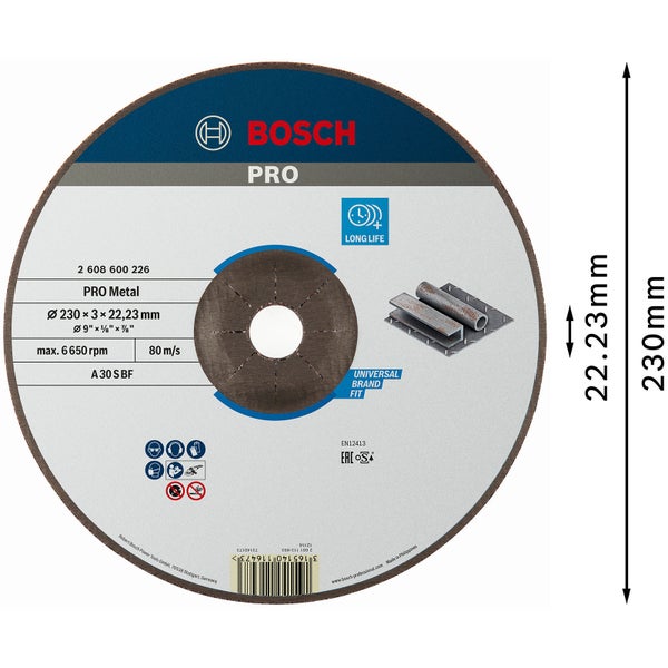 Bosch PRO Metal Trennscheibe 230 x 3 x 22,23 mm - 2608600226