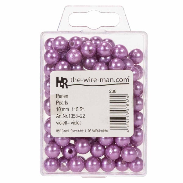 Set mit 115 Perlen in Kunststoffbox, Durchmesser 10 Millimeter, H und R Logo.