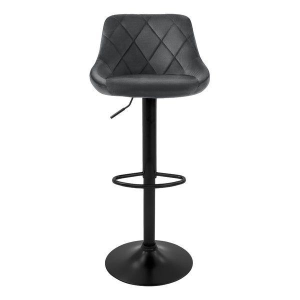 ML-Design Barhocker 4er Set, Bezug aus Samt, Grau, Gepolsterter Barstuhl mit Rückenlehne und Fußstütze, Tresenhocker höhenverstellbar 62-82 cm, 360° drehbar, Bistrohocker Hocker Drehstuhl Barstühle