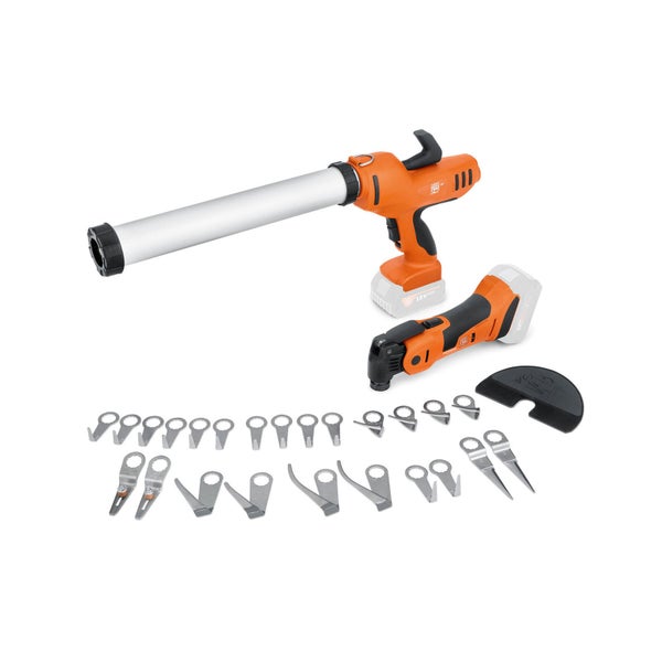 Akku Kartuschenpistole und Akku Multifunktionswerkzeug mit Zubehör