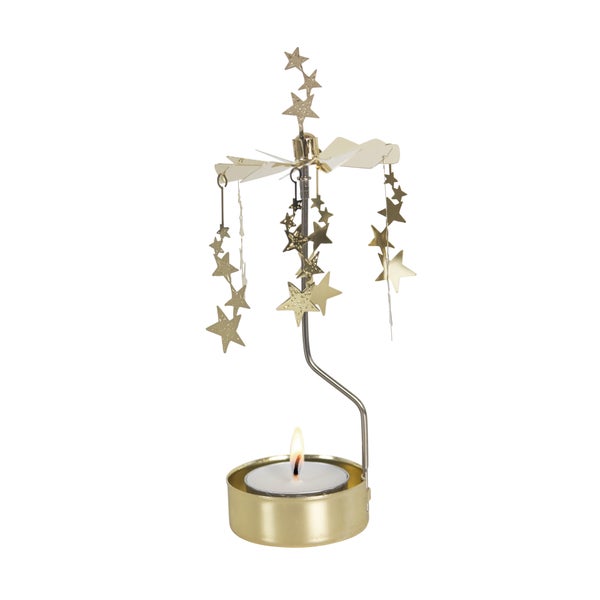 Goldenen Sternen Theelichtkarussell - Pluto Design
