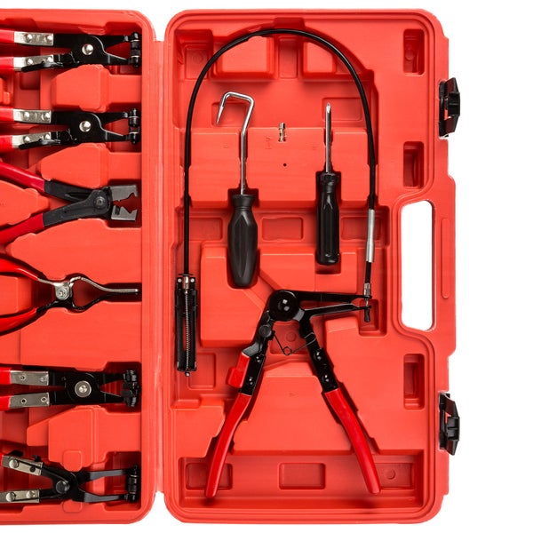 Schlauchklemmenzangen- und Schlauchschellenzangen-Werkzeugset tectake  9-teilig inklusive Kunststoffkoffer