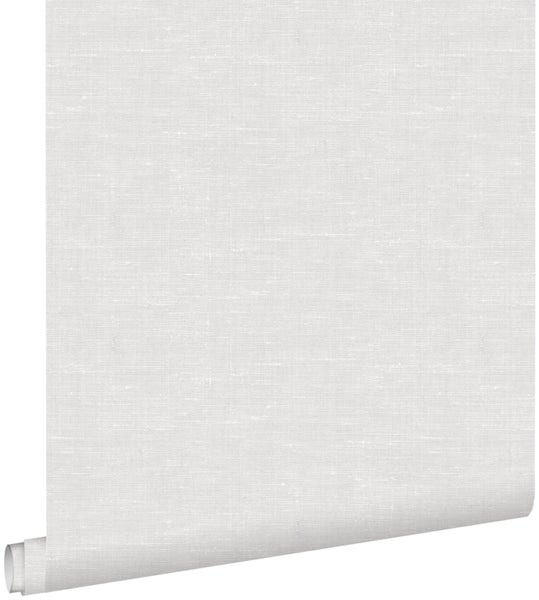 ESTAhome Tapete Leinen-Optik Hellgrau - 53 cm x 10.05 m - 148693