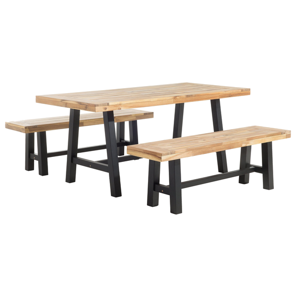 Gartenmöbel Set 6-Sitzer SCANIA Akazienholz Schwarz