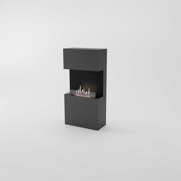GLOW FIRE Ethanol Kamin 'Nordland' | Ethanolofen in grau mit 3 Std. Brenndauer und 3 KW Heizleistung | BxHxT: 84x170x41 cm