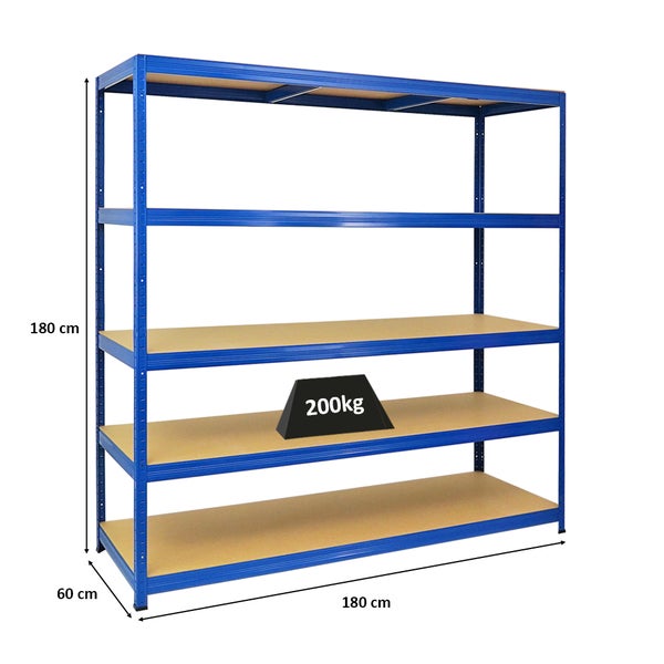 PROREGAL Schwerlastregal Giant Elephant HxBxT 180 x 180 x 60 cm Fachlast 200 kg Blau