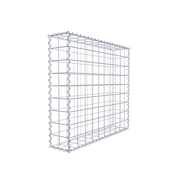 Gabione 100 cm x 90 cm x 20 cm (L x H x T), Maschenweite 10 cm x 10 cm, Spirale