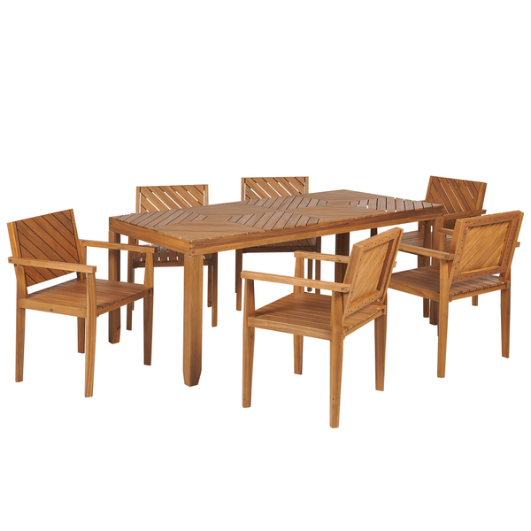 Gartenmöbel Set 6-Sitzer BARATTI Akazienholz Braun