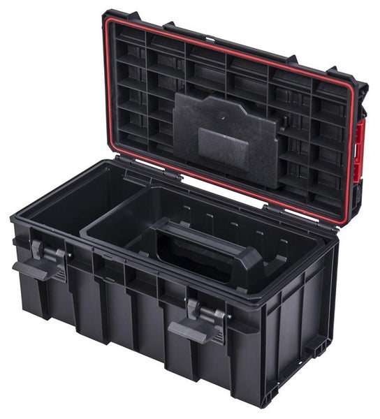 PROREGAL QBRICK Werkzeugkasten Pro HxBxT 26 x 45 x 24 cm 14 Liter Mit Deckgriff Mit Klemmverschlüsse Schwarz