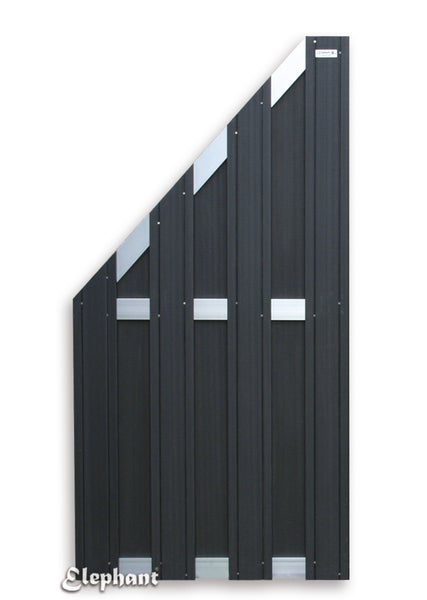 Elephant Sichtschutzelement mit Schräge, Materialmix