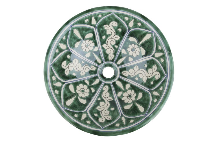 Keramik Waschbecken mit Blumenmuster für Badezimmer