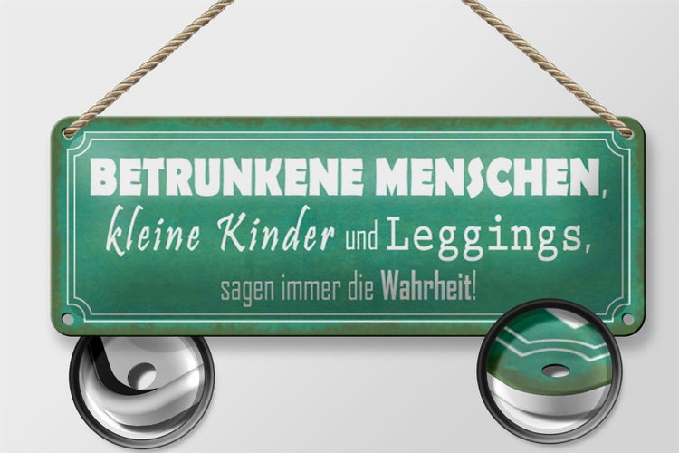 Blechschild Spruch 27x10cm betrunkene Menschen Wahrheit Dekoration