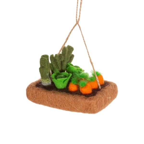 Filz-Gartendekoration mit Karotten und Gemüse zum Aufhängen