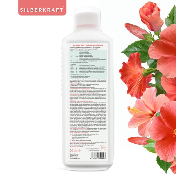 SILBERKRAFT Hibiskus Dünger – Für Roseneibisch & Hibiskus – 1 Liter