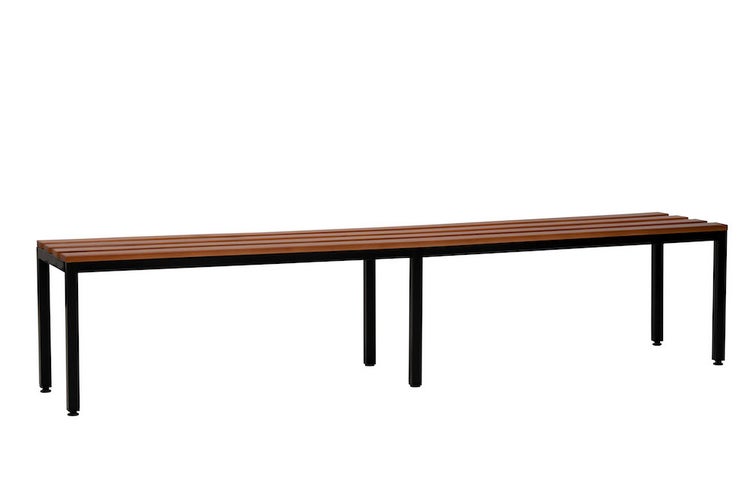 PROREGAL Sitzbank Seal Freistehend Schwarz/Buche Ohne Rückenlehne HxBxT 40 x 200 x 40 cm Holz