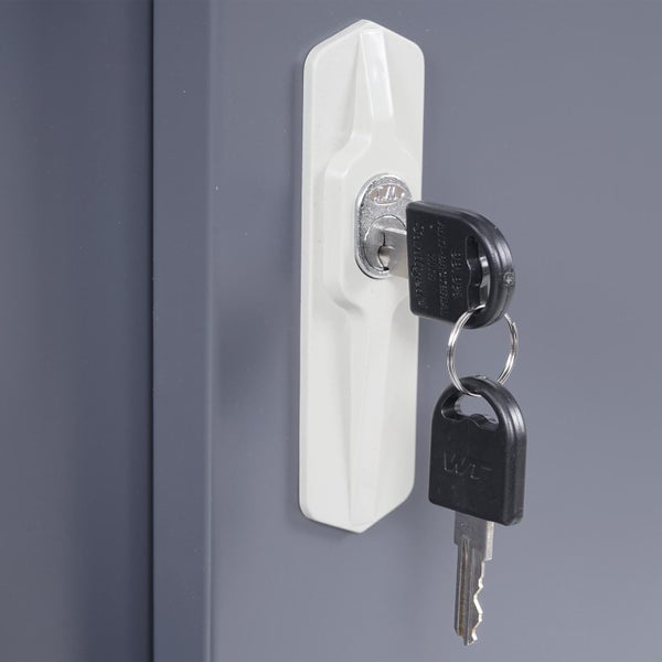Schloss mit Schlüssel für einen Stahlschrank