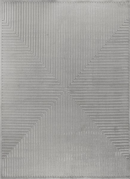 Moderner Skandinavischer Teppich für Innen-/Außenbereich Grau 120x170 cm KIYOSHI