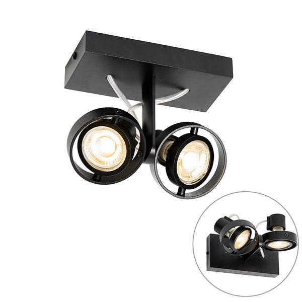 Schwarze Deckenleuchte mit zwei Strahlern